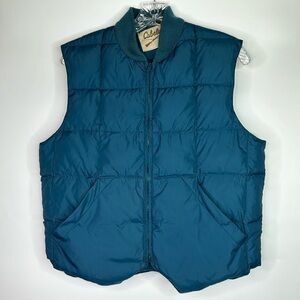 Vintage Cabela's Blue Puffer Down Vest Size Medium